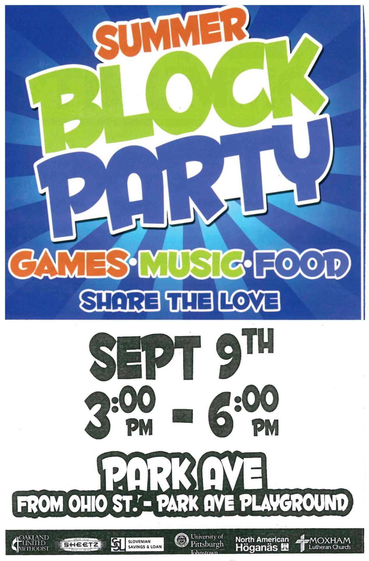 Park Ave. Summer Block Party Community Foundation for the Alleghenies